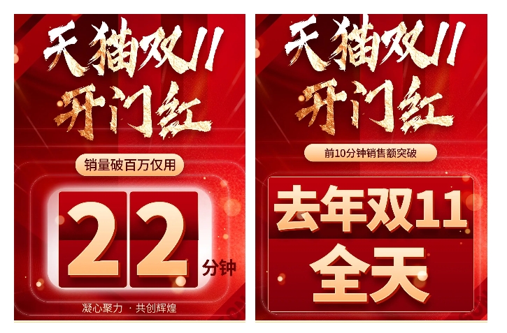 天貓雙十一開門紅|火爆熱賣 銷量破百萬(wàn)僅用22分鐘?。?  class=